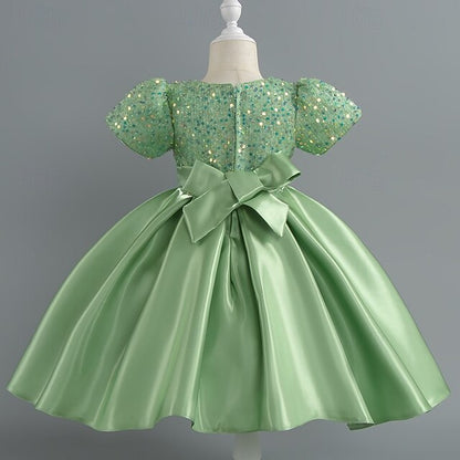 Sequin Short Girls' Toddler Wedding Sleeve Party Dress
