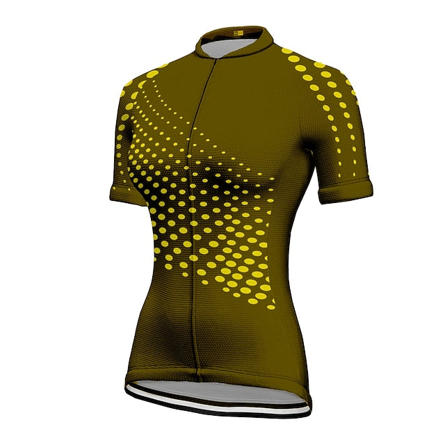 Women's Cycling Jersey Polka Dot Patterned Short Sleeve