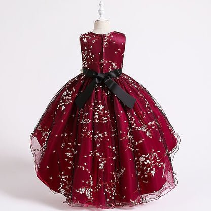 Floral Wedding Colored Sleeveless Solid Kids Dress Girls'