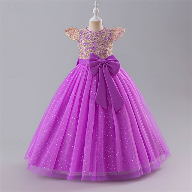 Flower Girls' Dress Kids Party Color Girl Block