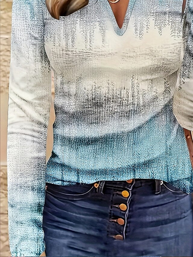 Women's T Shirt Print Graphic Gradient Vintage Stylish