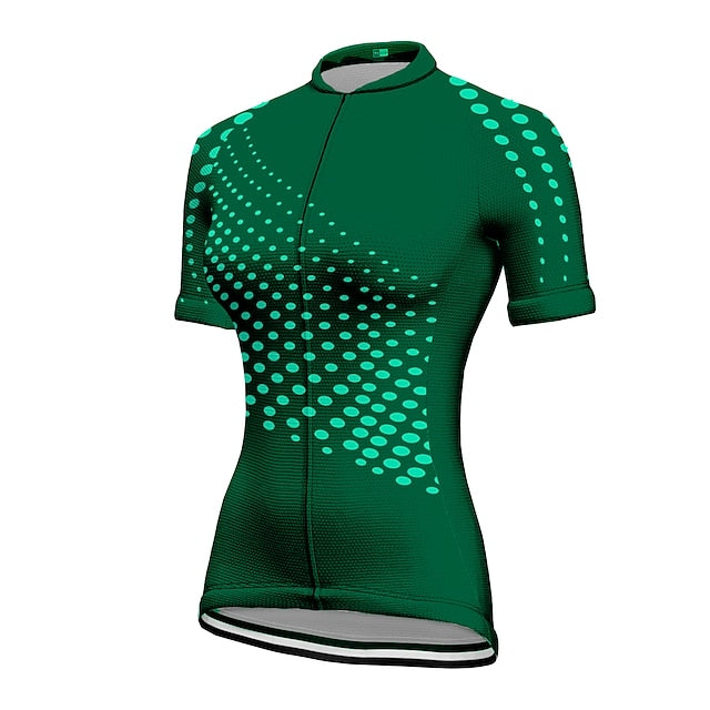 Women's Cycling Jersey Polka Dot Patterned Short Sleeve