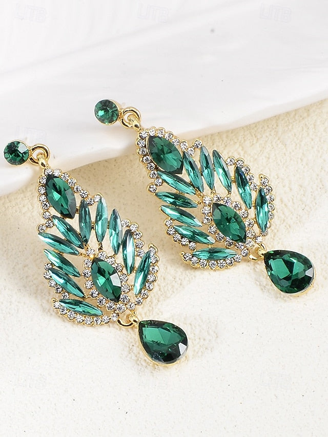Women's Emerald – Green Crystal Earrings Drop