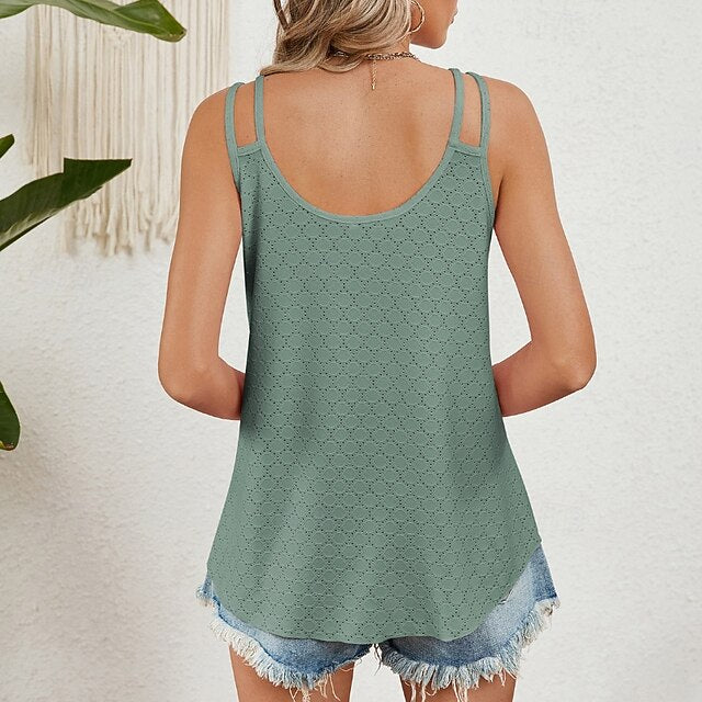 Women's T Shirt Backless Solid Color Classic Casual