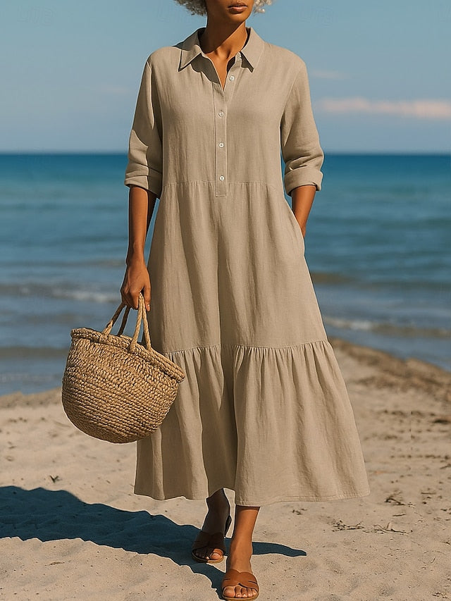 Women's Midi Dress A Line Dress Vacation Casual Boho Daily