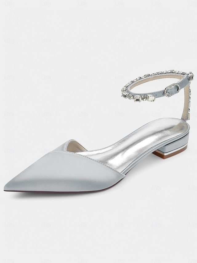 Chic Shoes with – Satin Strap Crystal-Ankle Wedding Black