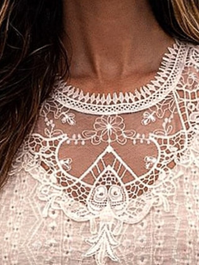 Women's Tank Top Lace Patchwork Plain Elegant Fashion