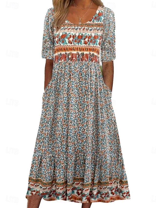Women's Midi Dress A Line Dress Fit And Flare Dress