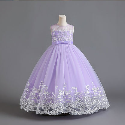 Wedding Sleeveless Christening Kids Flower Girls' Dress