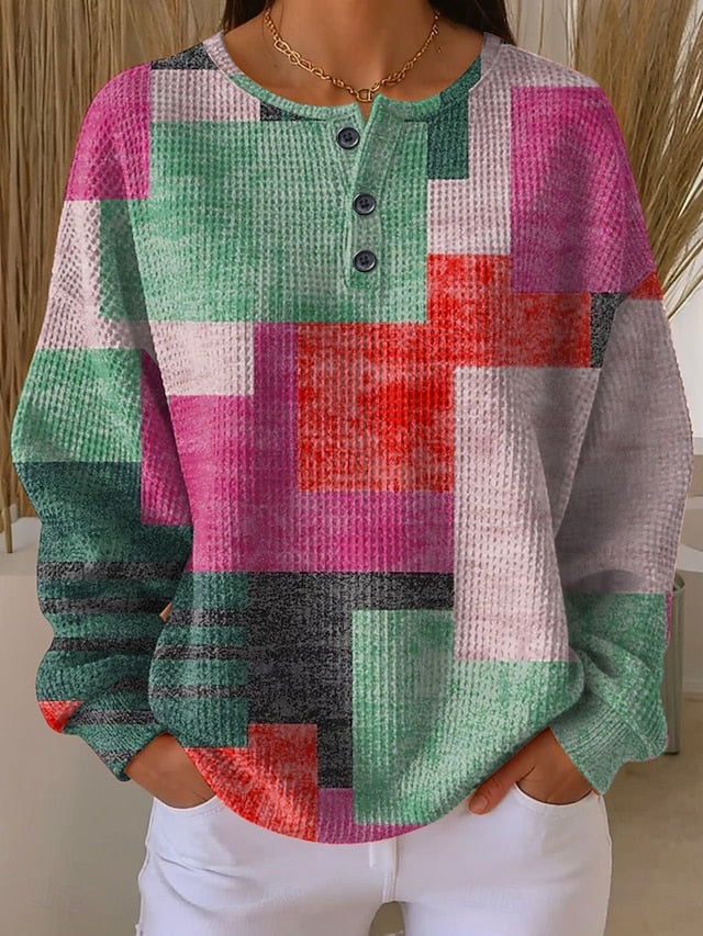 Women's Pullover Sweatshirt Graphic Geometric Fashion