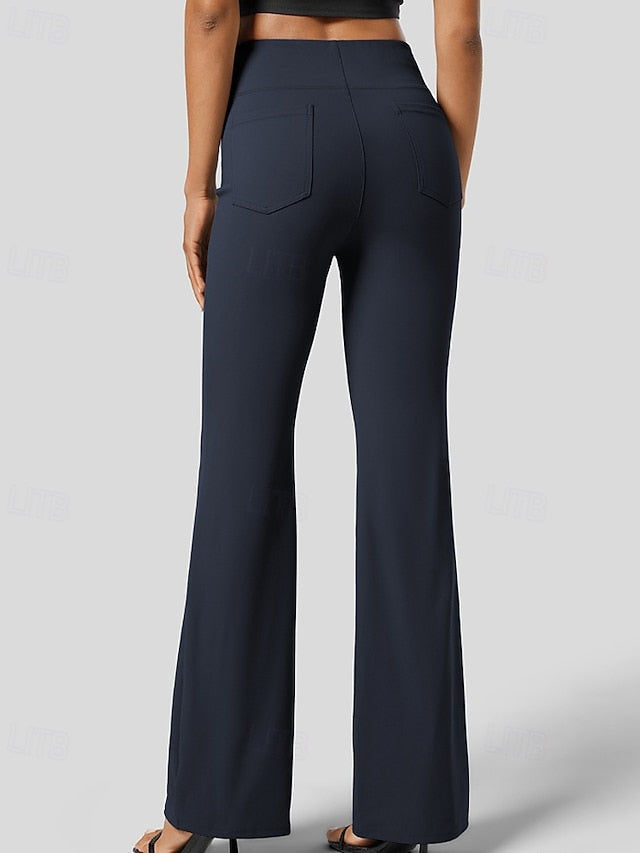 Women's Wide Leg Bell Bottom Slacks Streetwear Casual Full