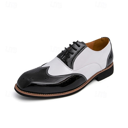 and with Men's Oxford Patent Shoes Gold Leather Black