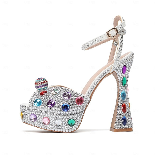 Colorful Rhinestone Sparkly Platform Women's – Sandals