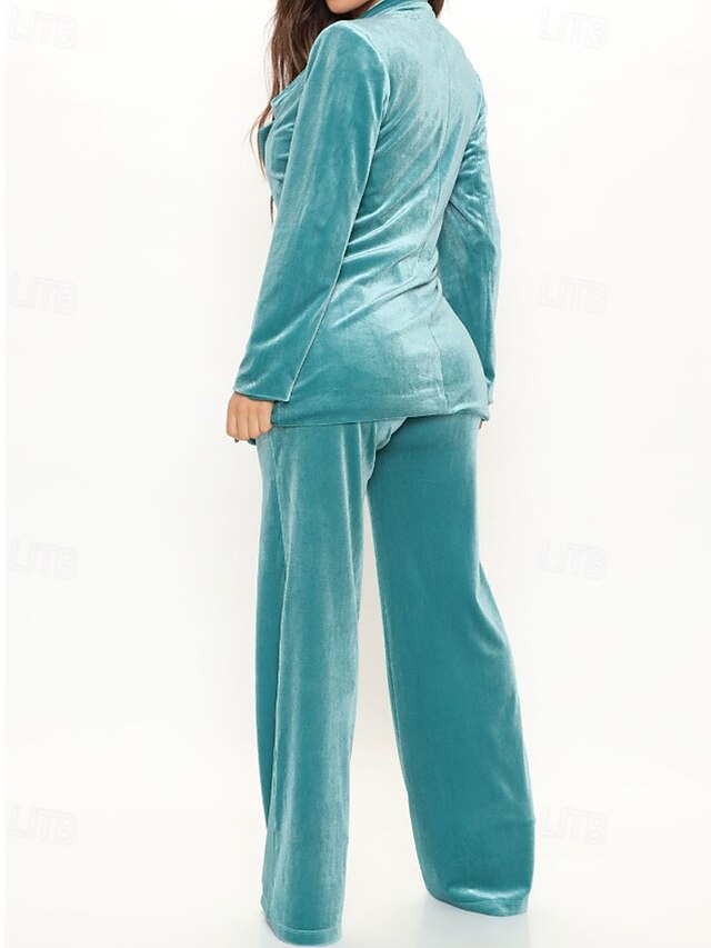 Women's Velvet Pants Sets Bolero Top Long Sleeve Shirt