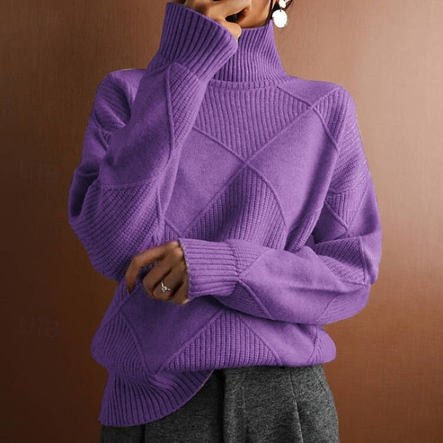 Women's Sweater Pullover Elegant Streetwear Solid Color