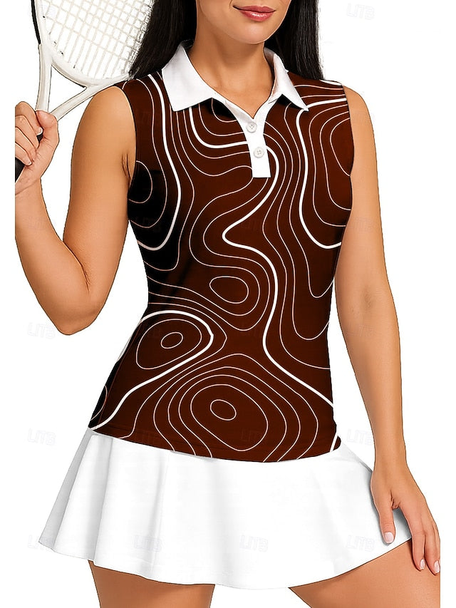 Women's Stripes Sport Shirt Golf Polo Shirt Tank Top Tennis