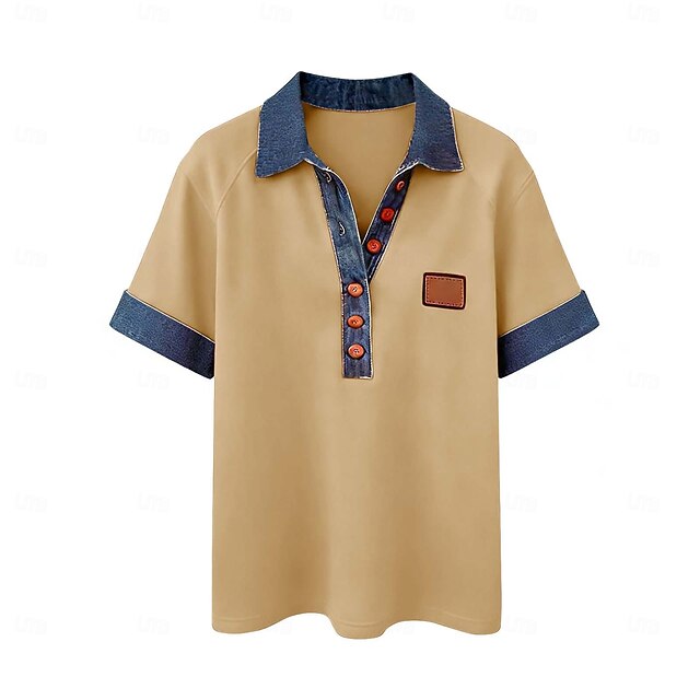 Women's Button Down Shirt Casual Shirt Blouse Buttons Solid