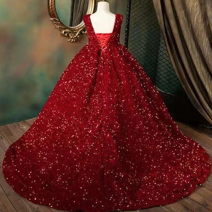 Flower Sleeveless Girls' Dress Girl Solid 3D Colored