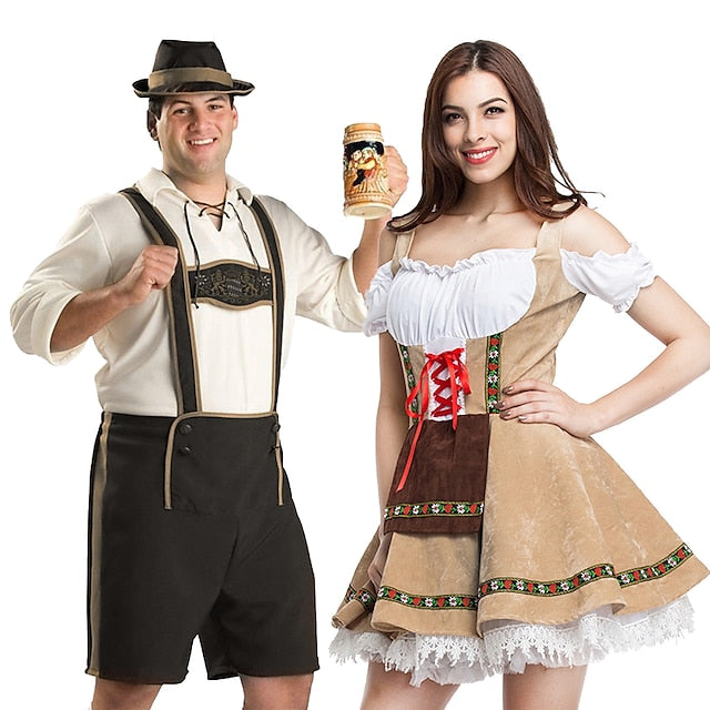 Couples Oktoberfest Beer Festival Costume Dirndl Dress