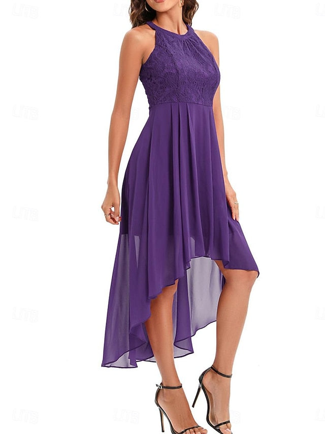Women's Midi Dress Chiffon Dress A Line Dress Elegant