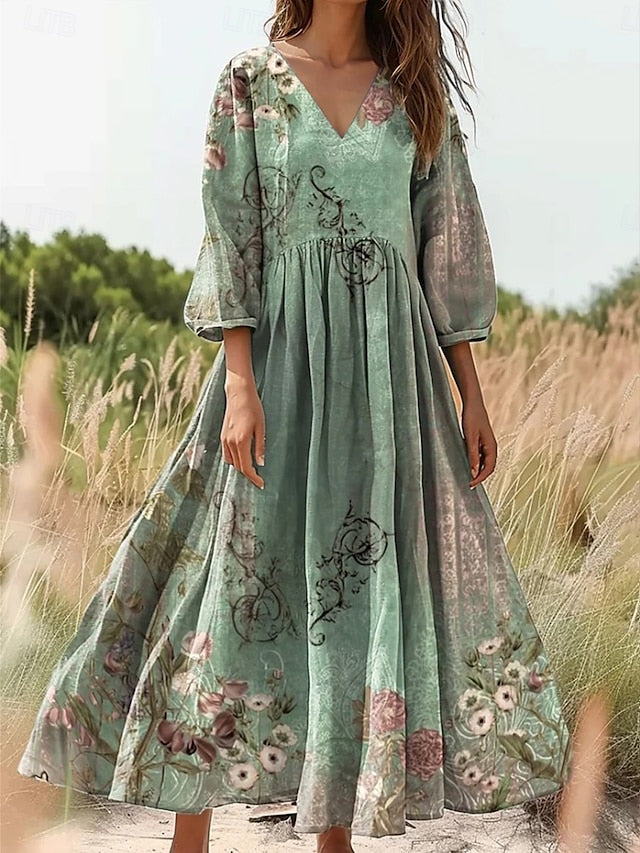 Women's Maxi Dress Sundress A Line Dress Pleated Dress