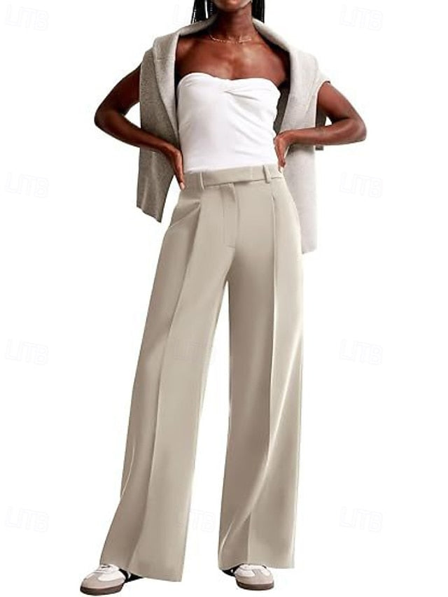 Women's Wide Leg Dress Pants Fashion Work Full Length