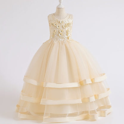 Dress Sleeveless Solid Colored Kids Party Girls' Wedding