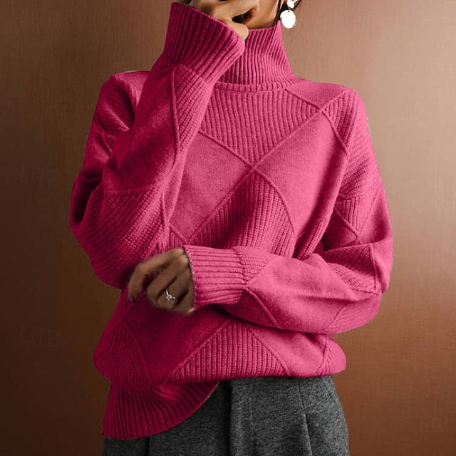 Women's Sweater Pullover Elegant Streetwear Solid Color