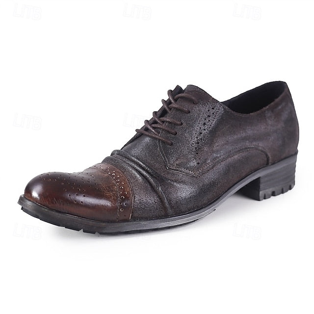 Vintage Shoes Genuine Brogue Oxford Leather Men's