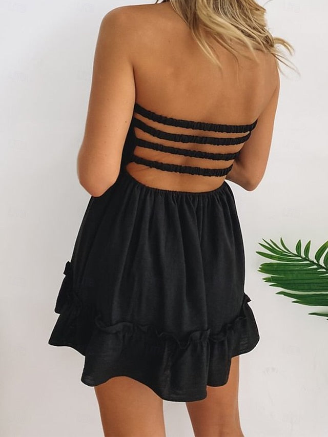 Women's Mini Dress White Dress Summer Dress Elegant Dress