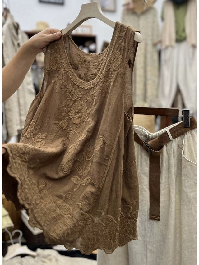 Women's Lace Shirt Solid Color Elegant Bohemia Vacation