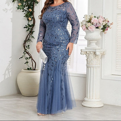 Formal Floor Gown Mermaid Evening Trumpet / Dress Sparkle