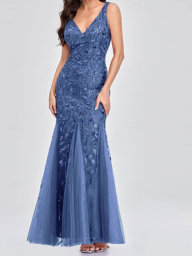 Bride Dress Neck the Floor Elegant Party V of Mother