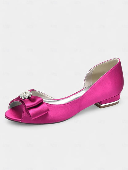 crafted satin in luxurious with a flats sparkling Elegant