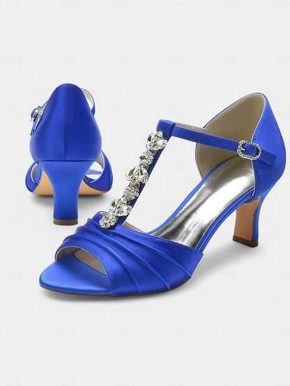 Detail Bridal White – with Crystal Open-Toe Satin Heels