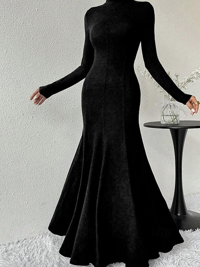 Women's Midi Dress Black Dress Casual Dress Elegant Fashion