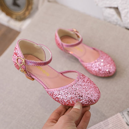 PU Party Little Glitters Heels Girls' Princess Rubber Shoes