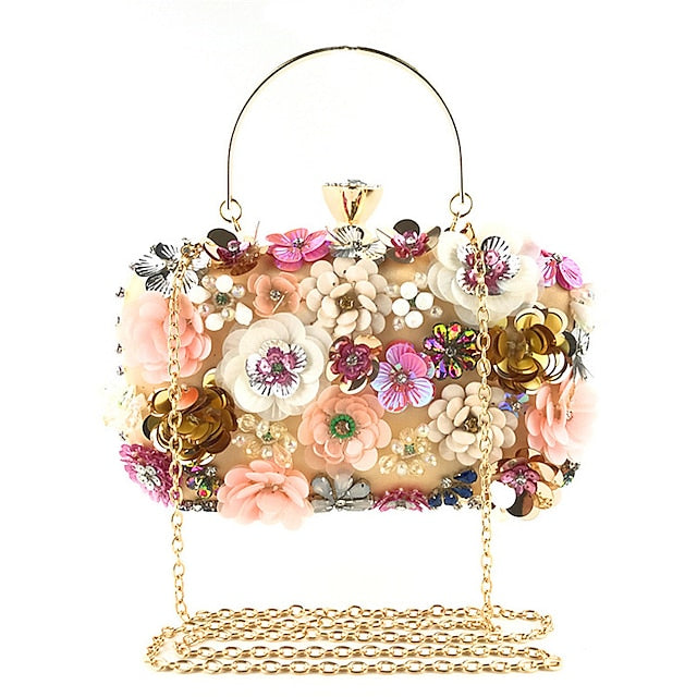 Clutch Embellished Flower – Floral Women's Evening 3D