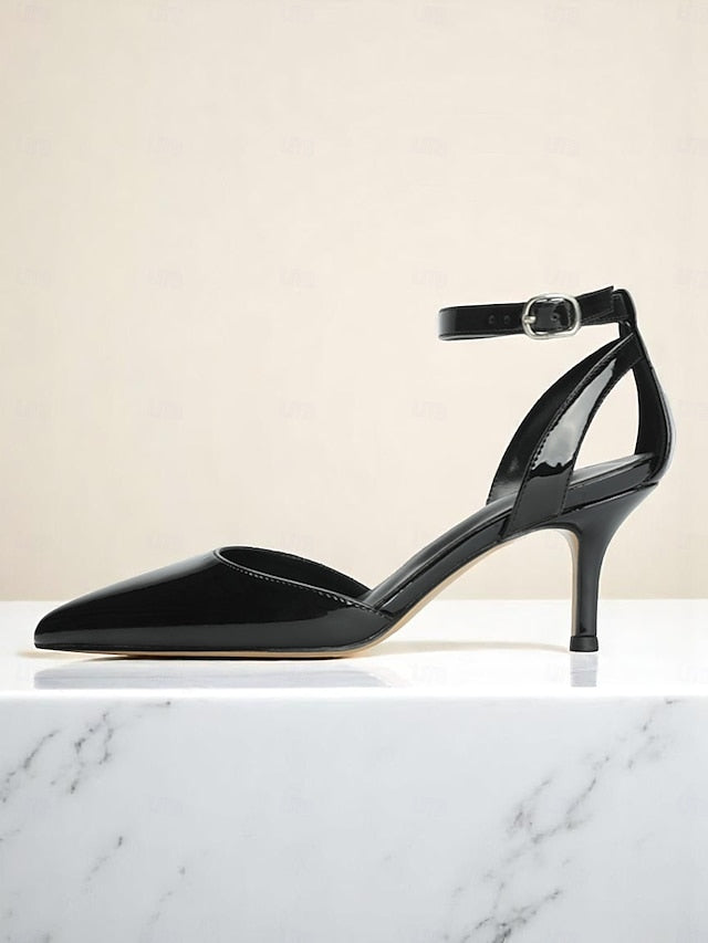 Gold Women's Ankle Glitter Strap Heels