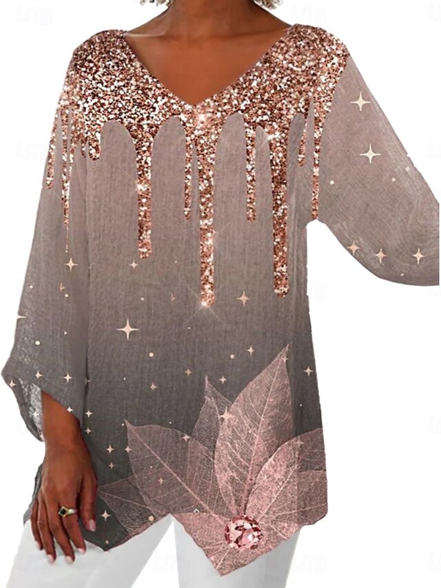 Women's Shirt Blouse Patchwork Graphic Abstract Fashion