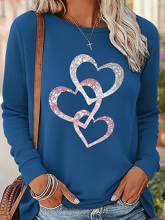 Valentine's Day Women's T Shirt Print Heart Graphic