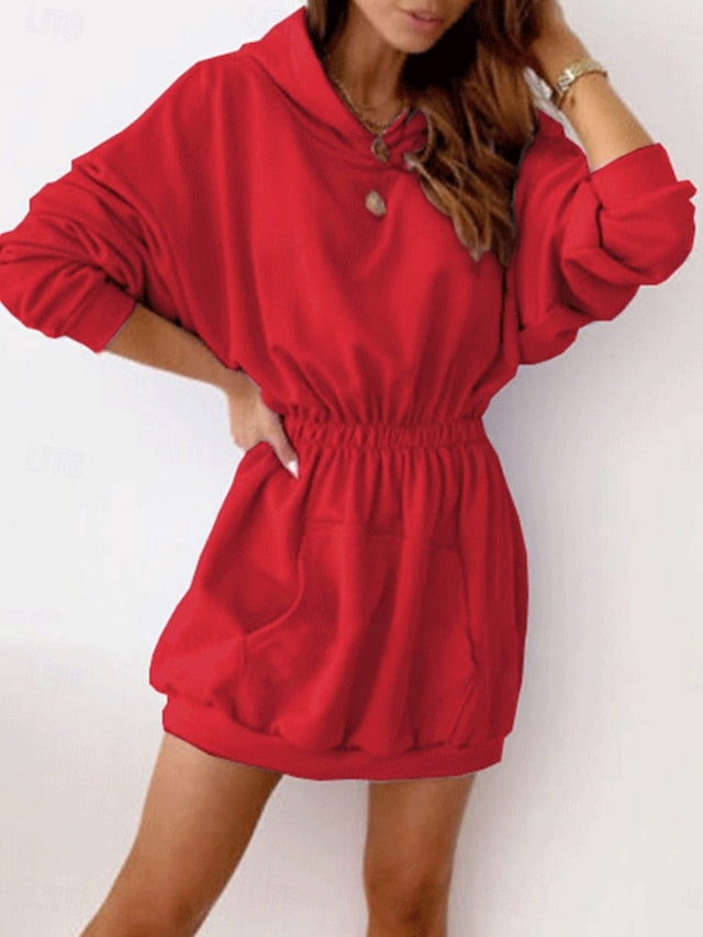 Women's Mini Dress Hoodie Dress Casual Dress Fashion Modern