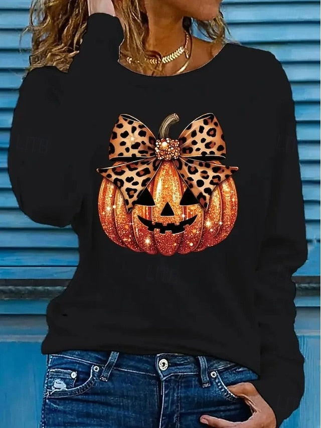 Women's T shirt Pumpkin Graphic Skull Vintage Fashion