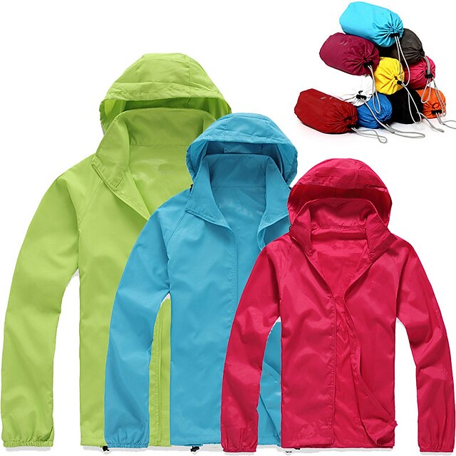Women's Men's Waterproof Hiking Raincoat UPF 50+ UV