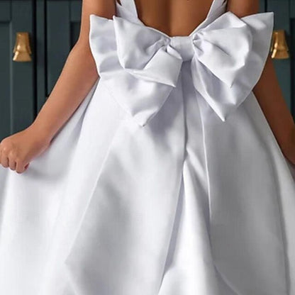 Party Girl Solid Color Dress Girls' Flower Kids