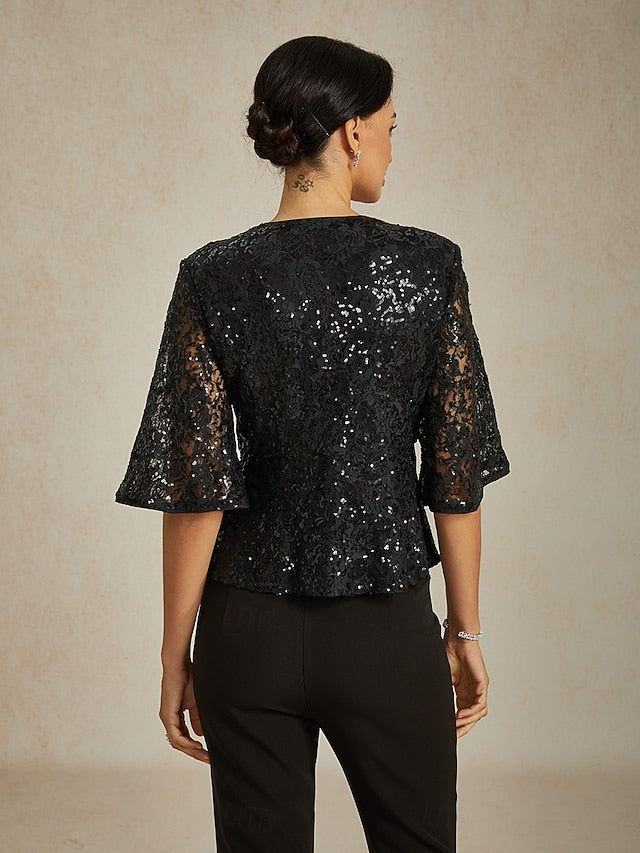 Women's Blouse Lace Tops Evening Tops Sequin Tops Sequins