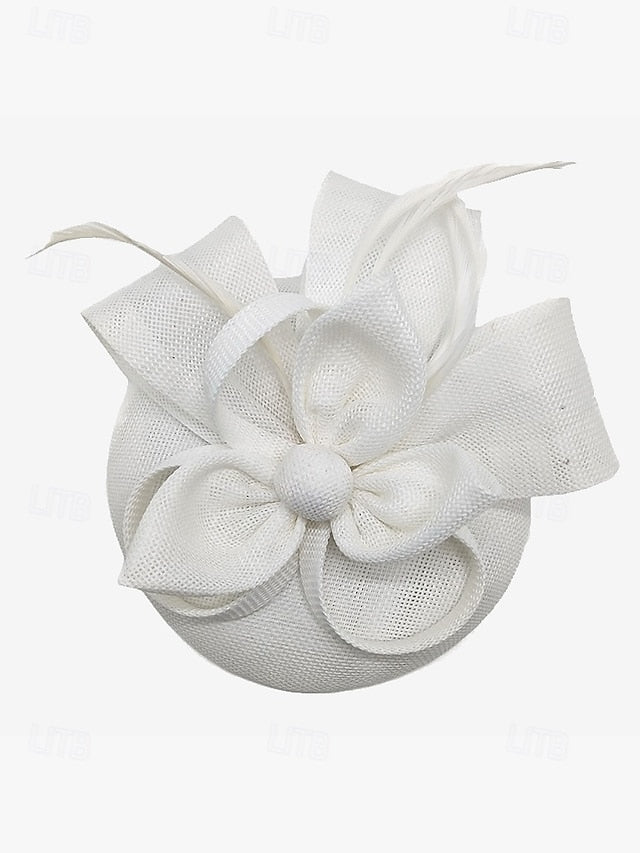 Women's Hat and Bow Accents Green with Feather Fascinator