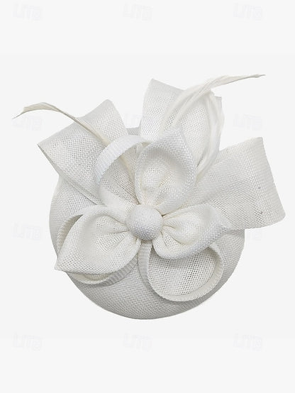 Women's Hat and Bow Accents Green with Feather Fascinator