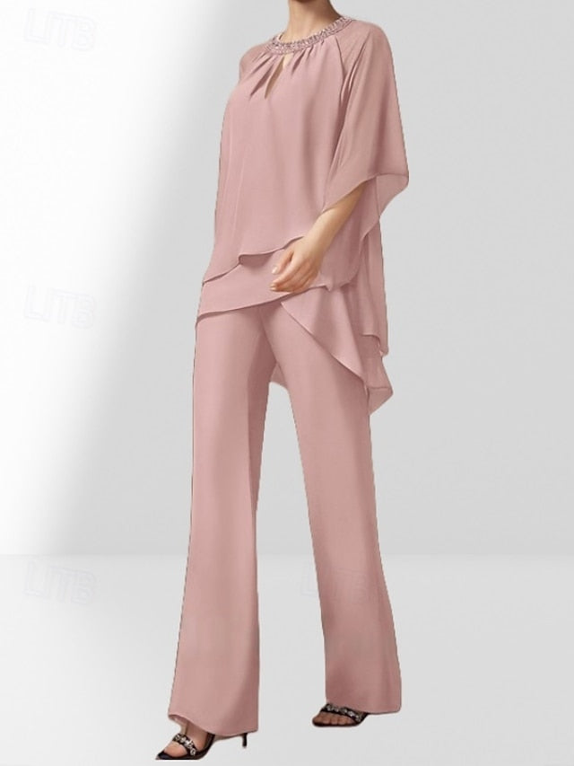 Two of Bride Dress Guest the Pantsuit Wedding Mother Piece