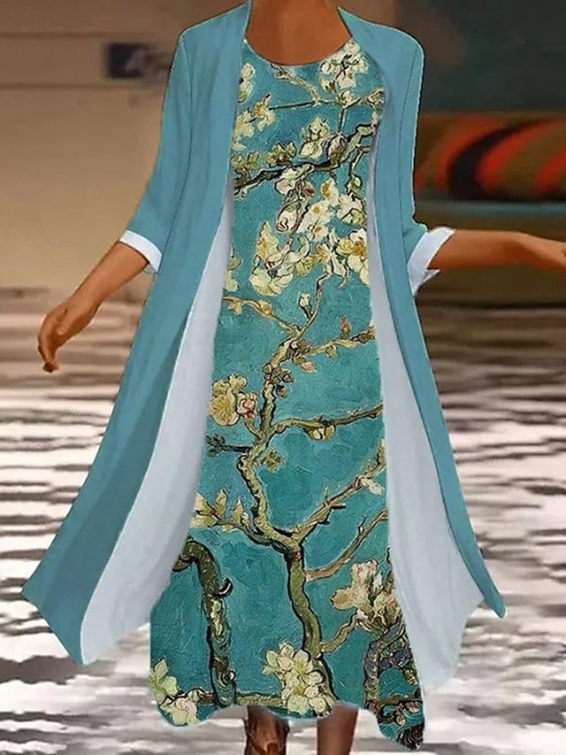 Women's Fashion Streetwear Skirt Sets 3/4 Length Sleeve
